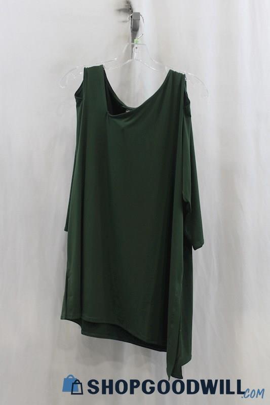 NWT Alfani Womens Dark Green Cold Shouder Blouse Sz XL