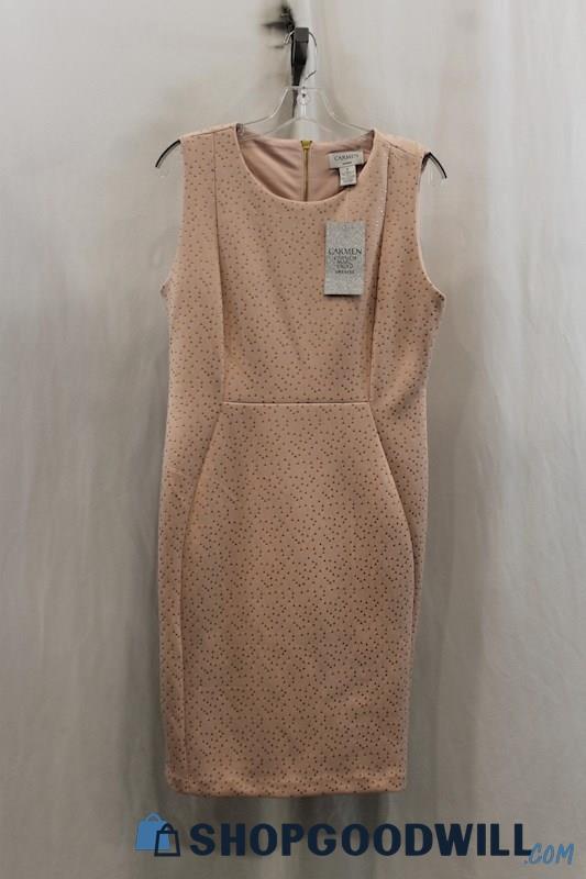 NWT Carmen Womens Pink/Gold Sheath Dress Sz 8