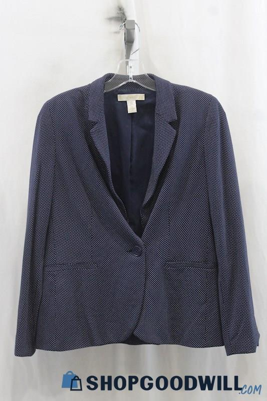 Chicos Womens Navy Polkadot Blazer Sz S