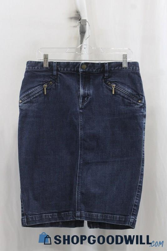 Lauren Jeans Womens Dark Blue Denim Pencil Skirt Sz 10