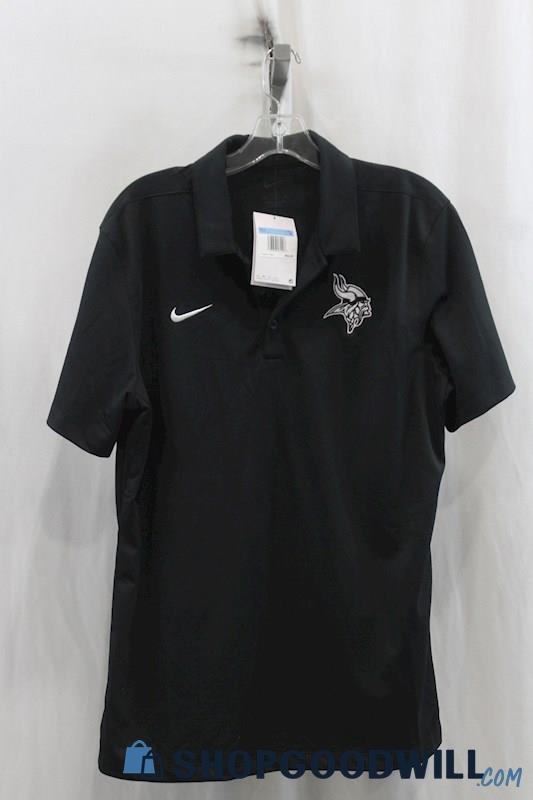 NWT NFL MN Vikings Mens Black Polo Shirt Sz M