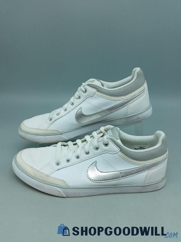 Nike Men's White & Silver Athletic Sneakers SZ 9