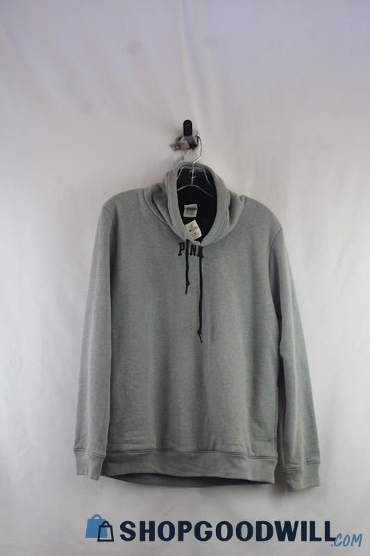 NWT Victoria's Secret Pink Women's Grey Sherpa Lined Graphic Sweatshirt SZ S