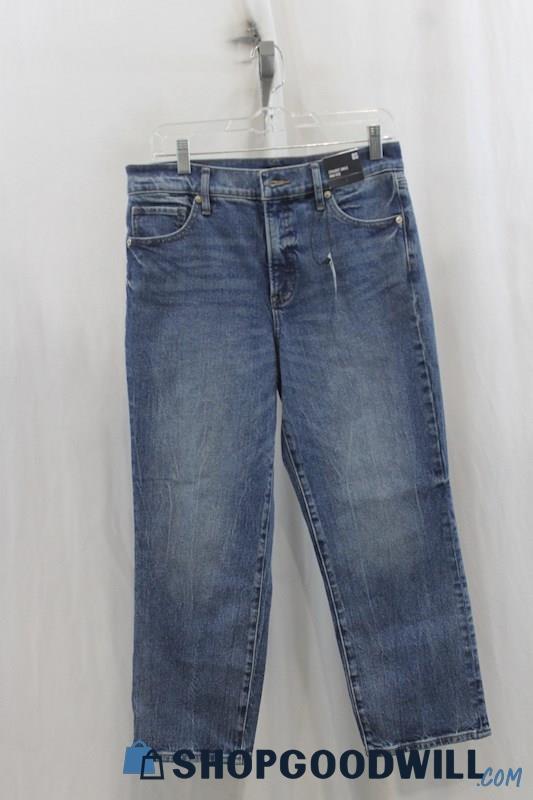 NWT Express Womens Blue Washed Straight Jeans Sz 8S