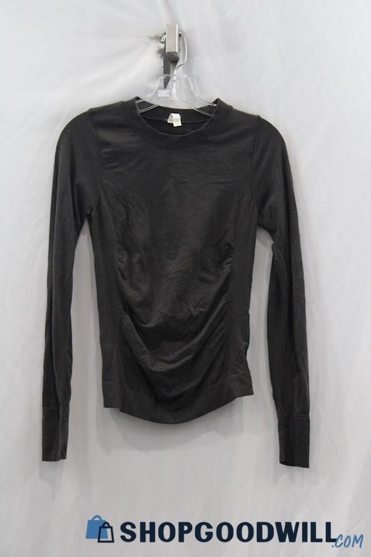 Athleta Women's Black Vented Back LS Active Shirt SZ S