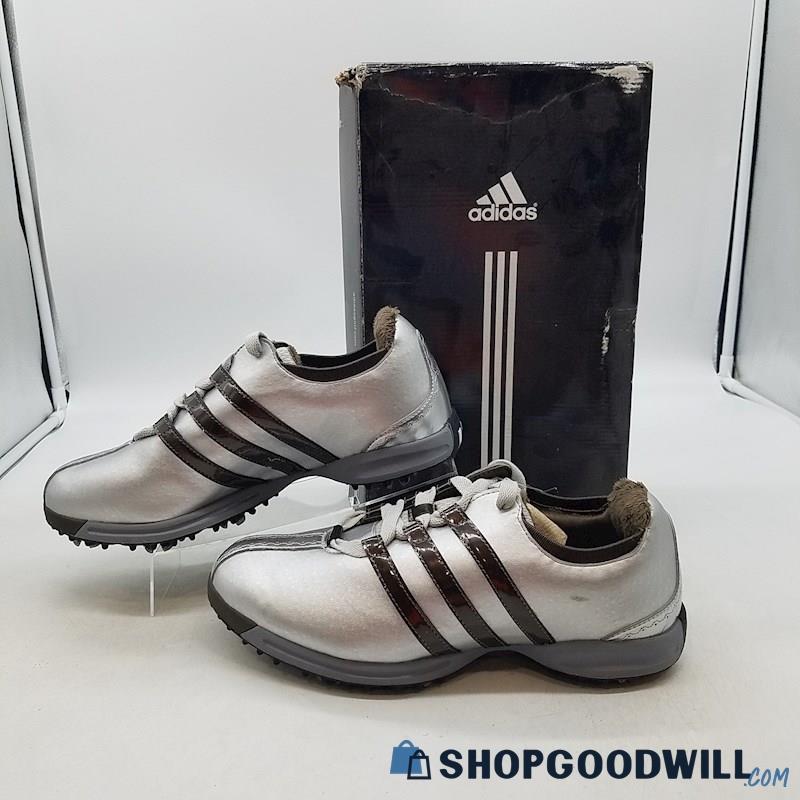 Adidas Women's Driver Suzy Metallic Silver Synthetic Golf Shoes Sz 9.5