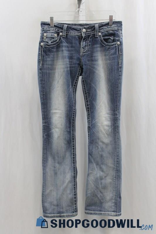 Miss Me Womens Blue Washed Easy Boot Jeans Sz 27