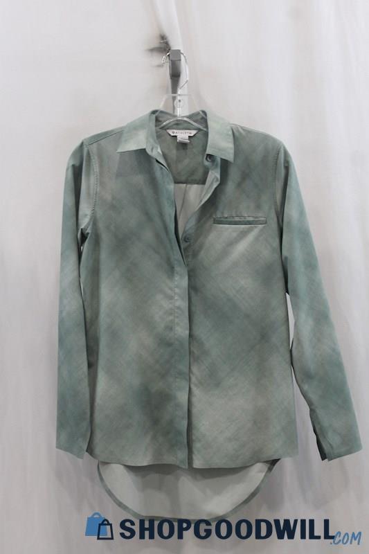 Athleta Womens Jade Green Button Up Shirt Sz 2XS