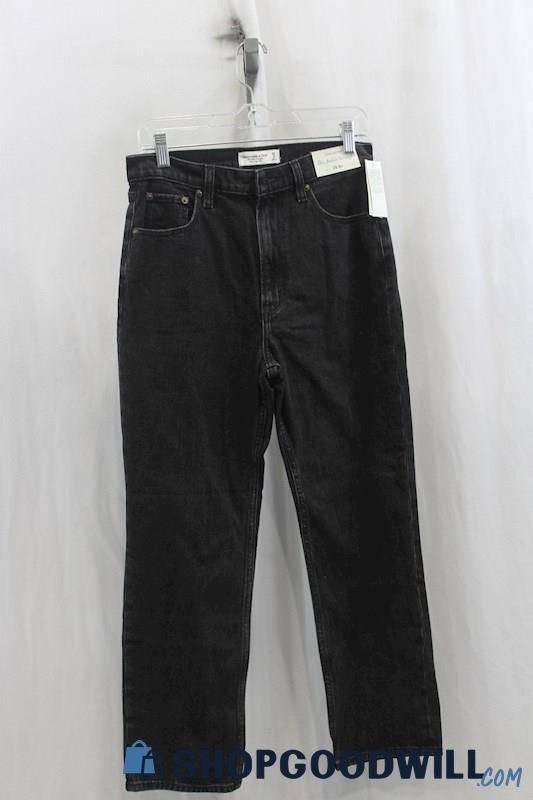 NWT Abercrombie & Fitch Women's Black Straight Leg Jean SZ 29