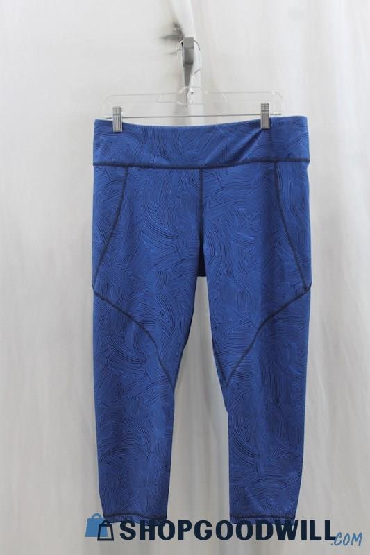 Patagonia Womens Blue/Black Swirl Pattern Active Leggings Sz XL