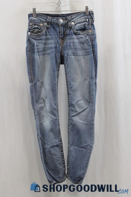 True Religion Women's Light Wash Skinny Ankle Jean SZ 25