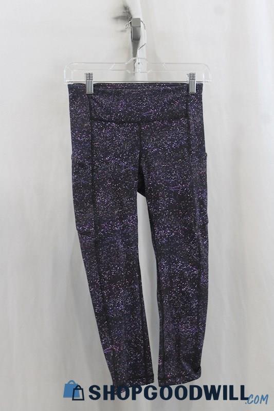 Lululemon Womens Purple/Black Capri Active Leggings Sz 4