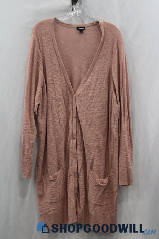 Torrid Women's Dusty Pink Button Up Cardigan SZ 4X