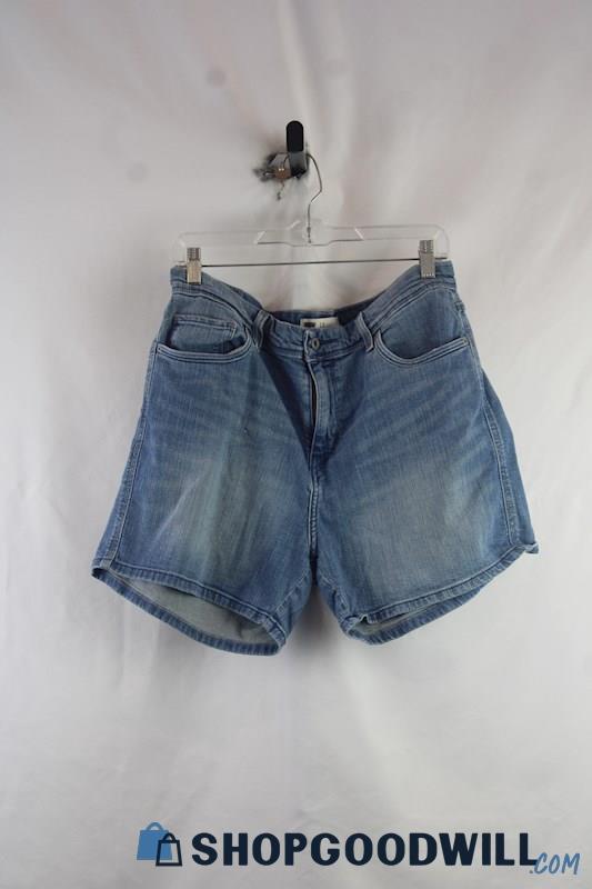 Levi's Women's Blue Weathered Denim Boyfriend Shorts Sz 16