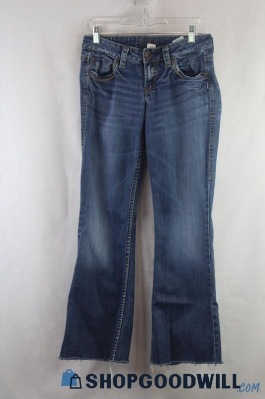 Silver Jeans Women's Blue Curvy Fit Frey Ankle Bootcut Jeans sz 26x33