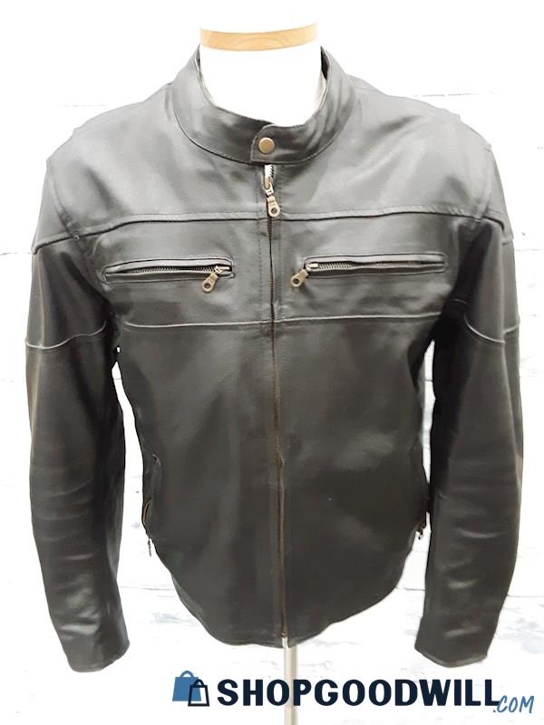 Roger Rocks Type A Black Leather Shielded  Jacket - Size L 