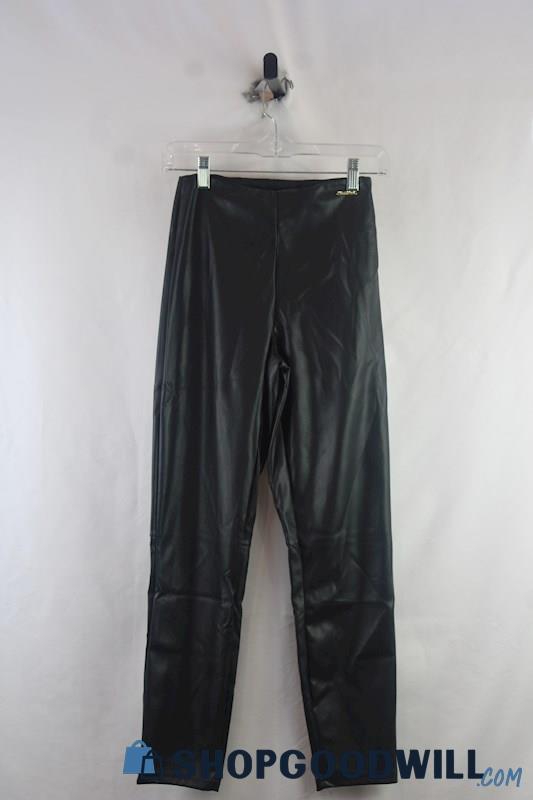 NWT Fabletics Women's Black Faux Leather Slim Ankle Pant  Sz 6