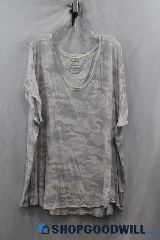 Torrid Women's Purple/Grey Camo Classic Fit T-Shirt SZ 5X