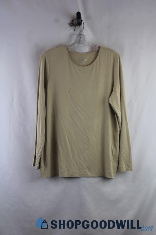 Chico's Women's Beige Long Sleeve T-shirt Sz L