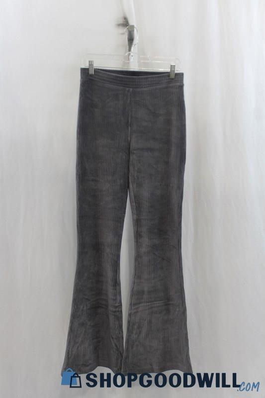 NWT Aerie Womens Gray Ribbed Flare Pullon Pants Sz ML