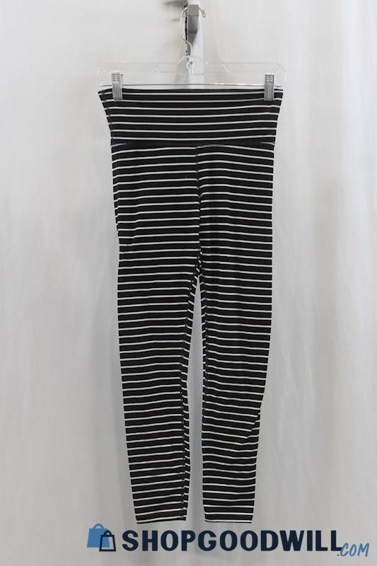 Athleta Womens Black/White Stripe Active Leggings Sz S