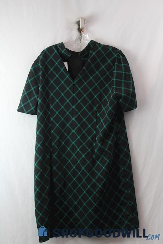 NWT Ann Taylor Women's Green/Black T-Shirt Dress Sz 18