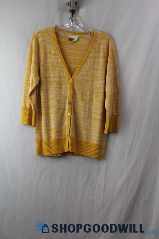 Fervour Women's Yellow Button-Up Cardigan Sz L