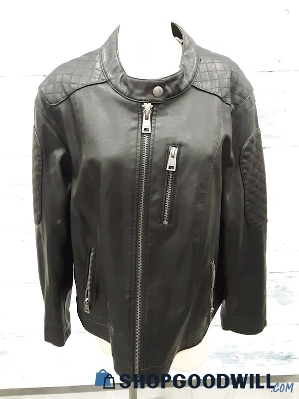 Levi Strauss Woman's Black faux leather jacket - Size 2X 