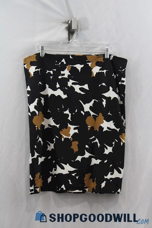 NWT Talbots Women's Black/White Abstract Pattern Pencil Skirt SZ 16