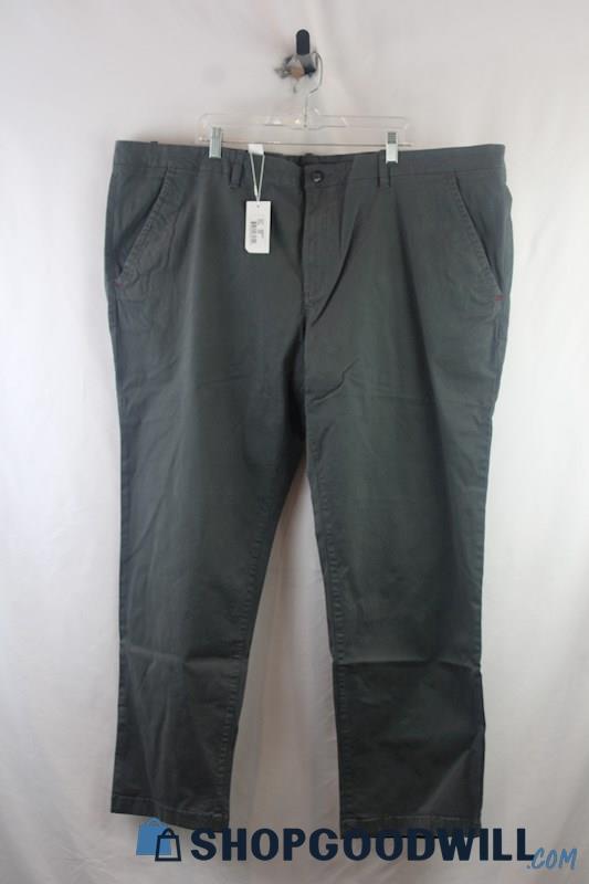 NWT Cutter & Buck Men's Steel Gray Slim Straight Chino Pant SZ 50Bx32