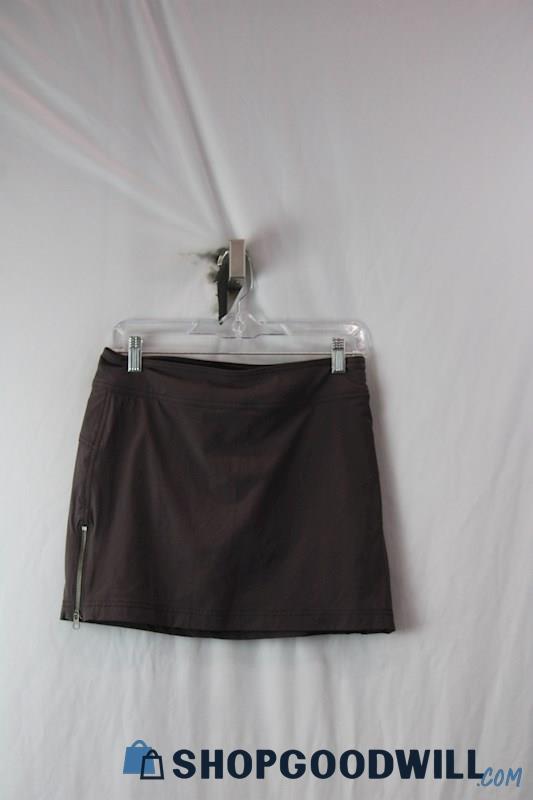 Athleta Women's Brown Zipper Slit Skort sz 0