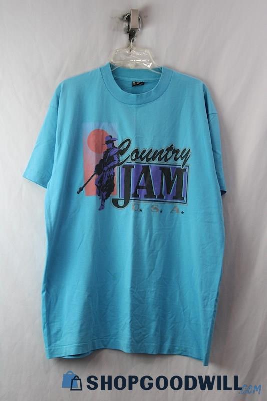 Fruit of the Loom VTG Blue 1994 Country Jam Concert T-Shirt sz XL