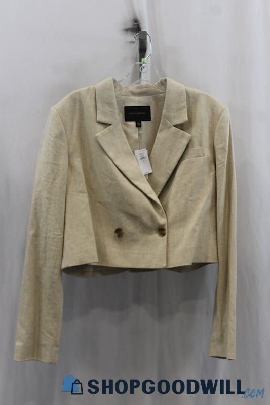 NWT Banana Republic Womens Heather Sand Crop Blazer Sz 14