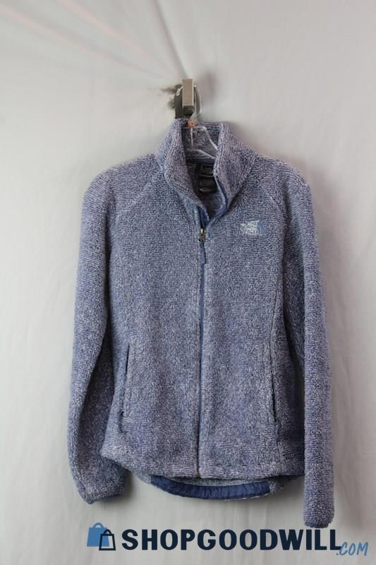 The North Face Women's Blue Sherpa Knit Zip Up Sweatshirt SZ S