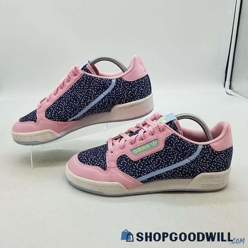 Adidas Women's Continental 80 True Glow Pink/Blue Synthetic Sneakers Sz 8