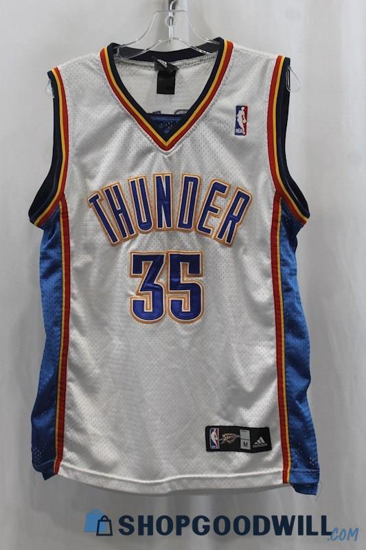 NBA Men's White/Blue Thunder Durant #35 Basketball Jersey SZ M