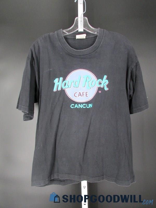 Hard Rock Cafe Cancun Women's Vintage Black Single Stitch T-Shirt SZ L