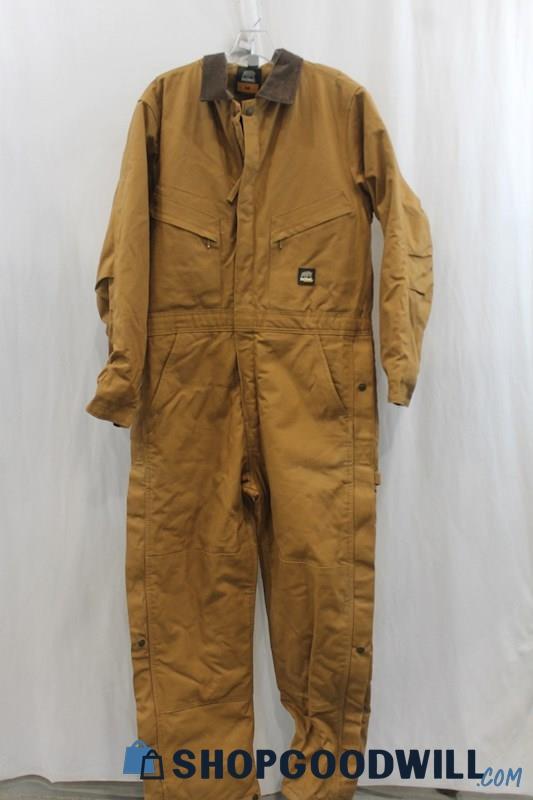 BERNE Mens Brown Work Jumpsuit Sz M