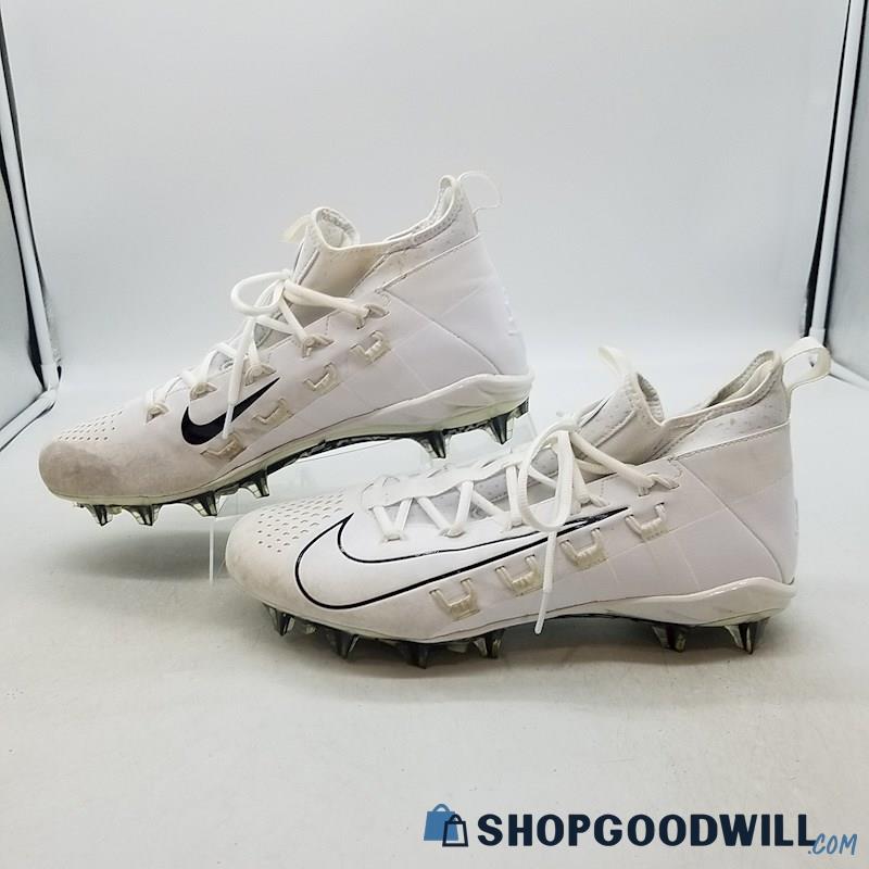 Nike Men's Alpha Huarache 6 Elite White Synthetic Lacrosse Cleats Sz 13