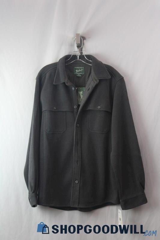 NWT Woolrich Men's Gray Fleece Button Up Shirt Jacket sz L