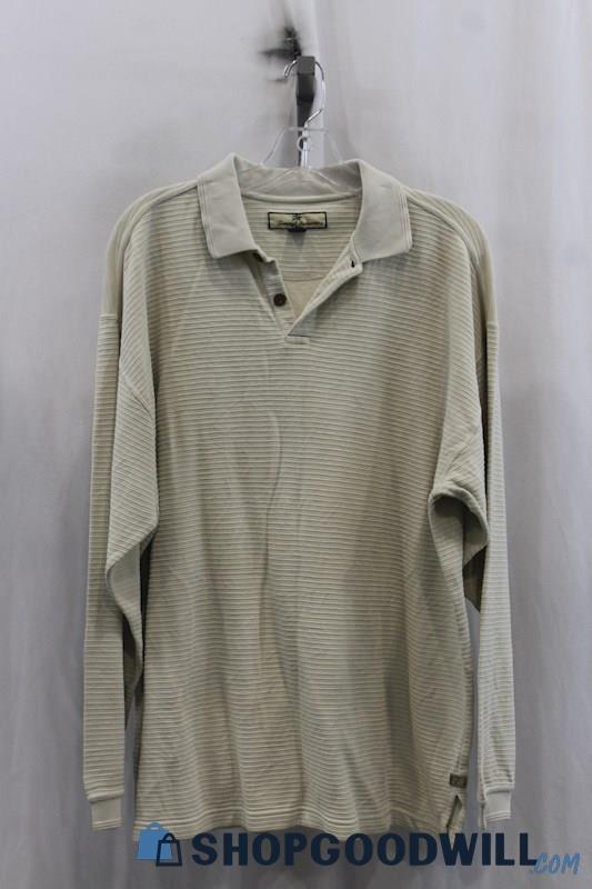 Tommy Bahama Mens Beige Polo Shirt Sz L