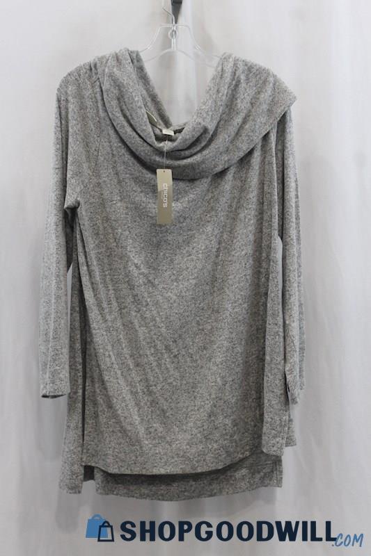 NWT Chico's Women's Heather Gray Drape Sweater SZ L