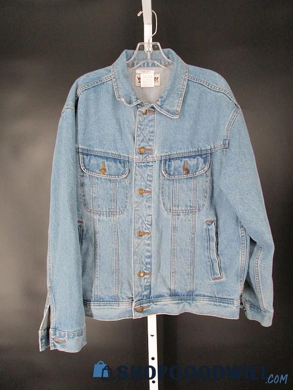 Wrangler Men's Vintage Blue Embroidered Jean Jacket SZ L