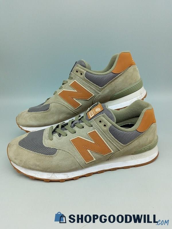 New Balance Men's Green & Tan Athletic Sneakers SZ 14