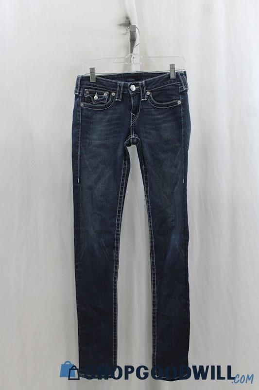 True Religion Womens Dark Blue Skinny Jeans Sz 27