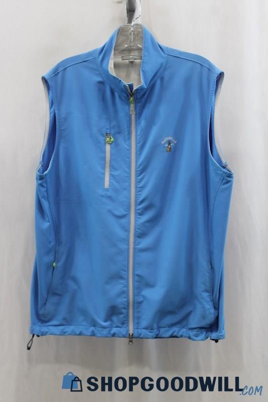 Peter Millar Men's Blue Full Zip Vest SZ L