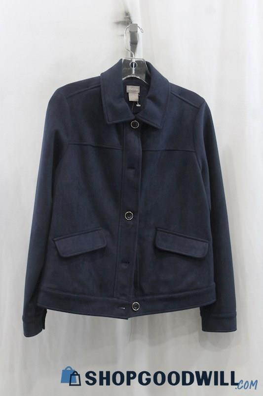 NWT Chicos Womens Navy Button Jacket Sz S