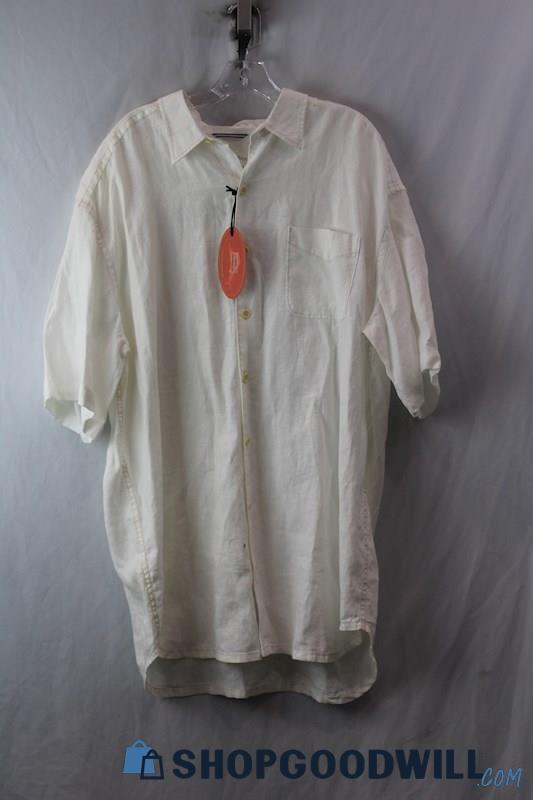 NWT Tommy Bahama Men's White Short Sleeved Button-Up Shirt Sz XLT