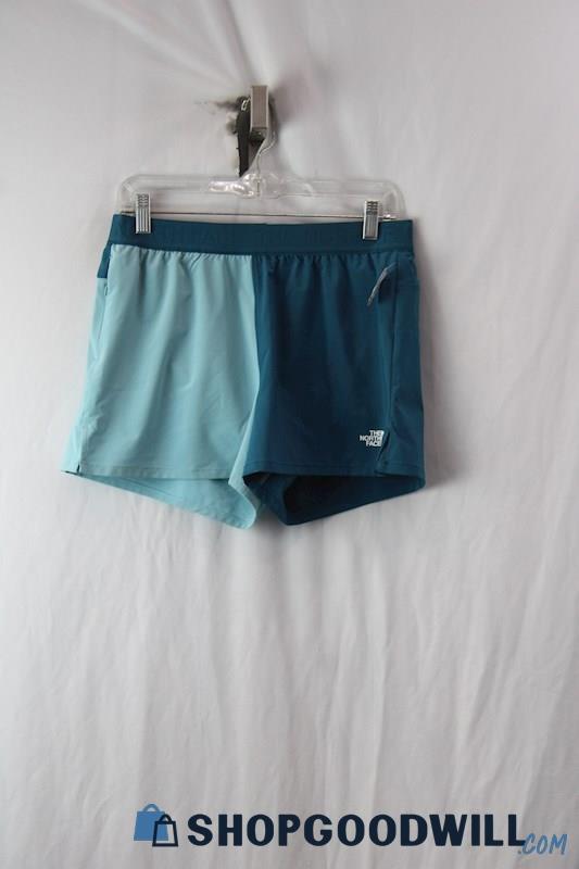 NWT The North Face Women's Blue Colorblock Athletic Lined Short SZ M