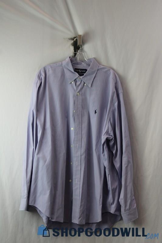 Ralph Lauren Men's Powder Blue/White Gingham Button Up Dress Shirt SZ XL